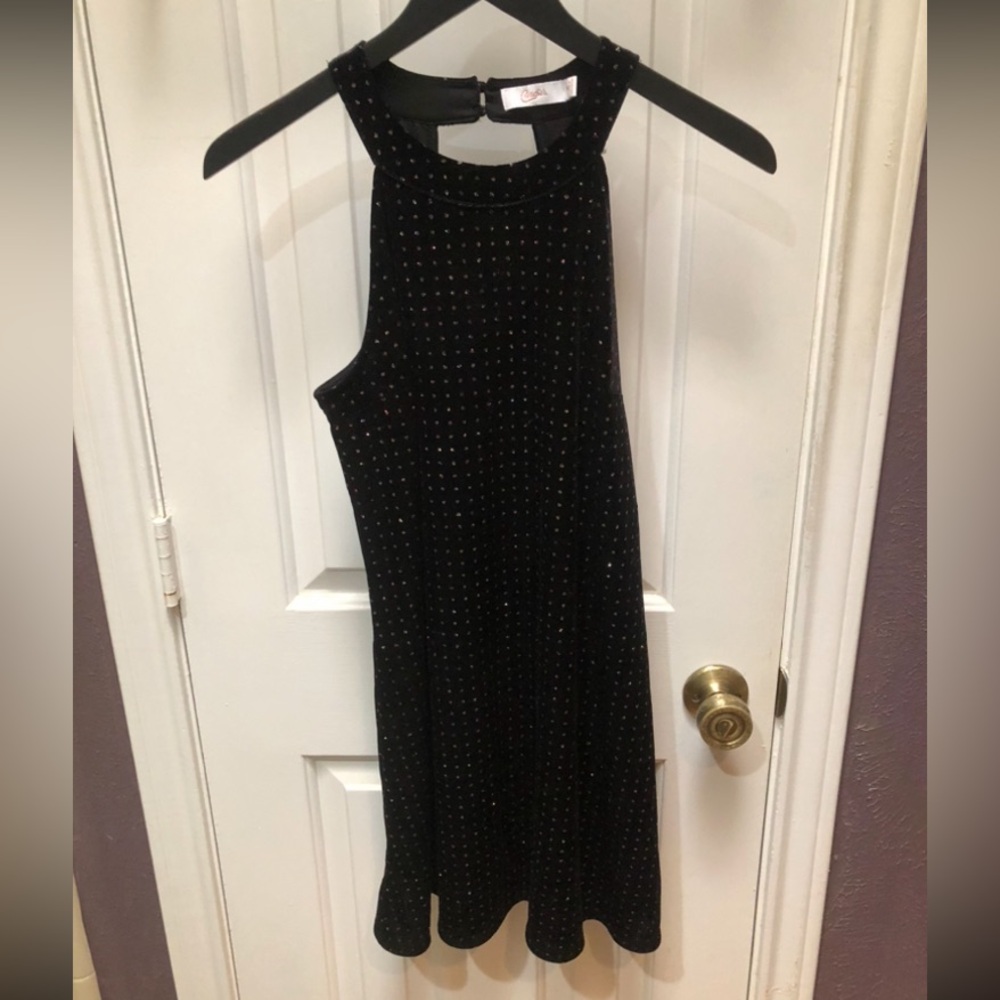 Black velvet Dress with Glittering Accents